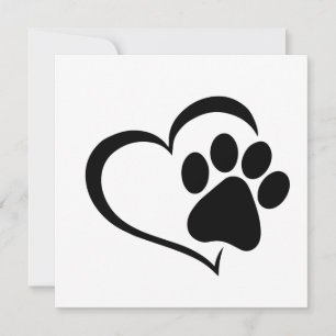 Convite Design de PawPrint e Heart