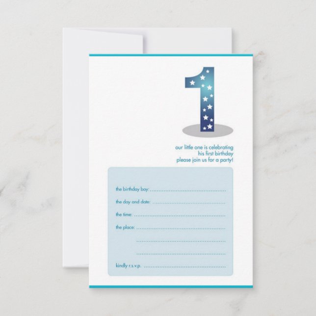 Convite design de primeiro aniversario do bebê (Frente)