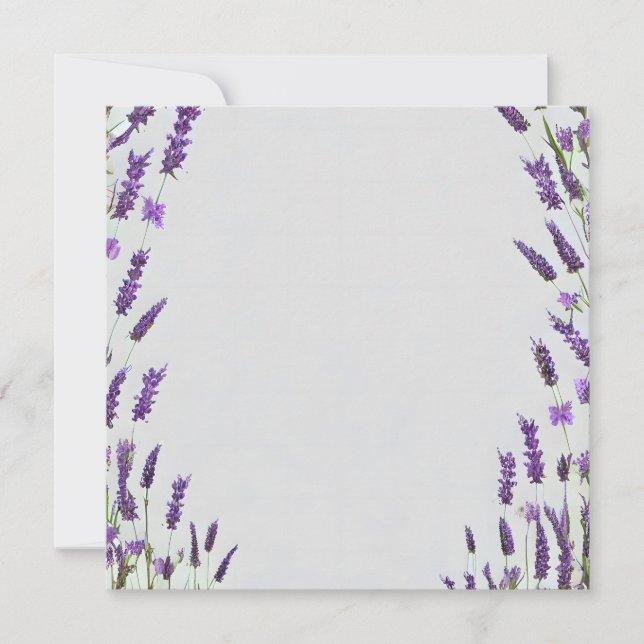 Convite Design de quadro de lavanda de aquarela (Frente)