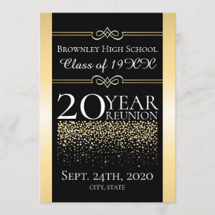Convite design de reunião de ouro