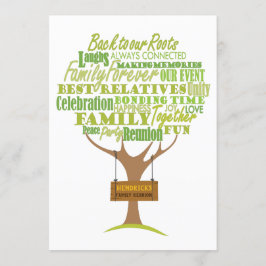 Convite Design de Reunião Familiar com elemento de árvore