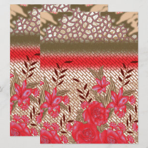 Convite Design de tecido de intricato com padrões florais