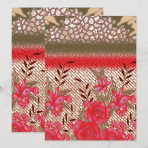 Convite Design de tecido de intricato com padrões florais