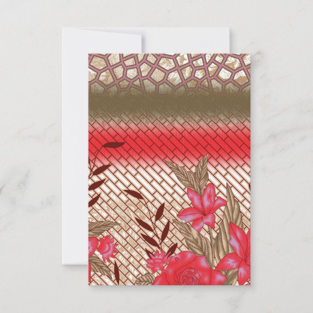 Convite Design de tecido de intricato com padrões florais (Frente)