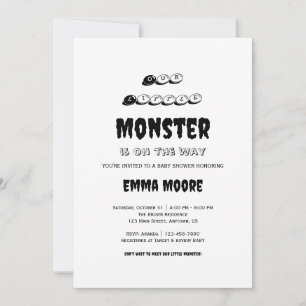 Convite Design de Tipografia para Chá de Bebê Little Monst