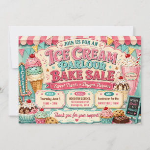 Convite Design de Venda de Bolos de Sorveteria
