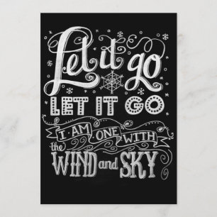 Convite Design! Deixe-o ir Trabalho de arte Congelado Conv