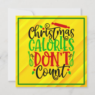 Convite Design Divertido de Natal - Calorias Não Contam