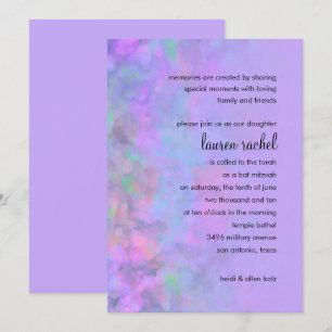 Convite Design do abstrato de Mitzvah do bastão no roxo