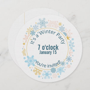 Convite design do floco de neve de inverno