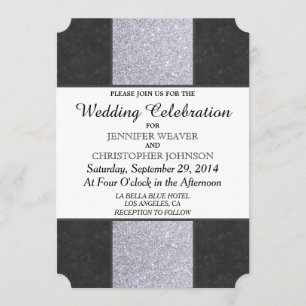 Convite Design do painel Glitter Preto e Marble