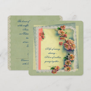 Convite Design do rosa do vintage para a renovação do vo