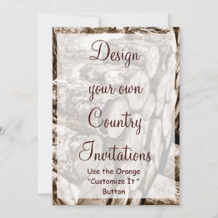 Convite Design do seu próprio país Invoca madeira Modelo