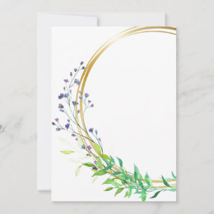 Convite Design em branco com flores azuis pulverizadas