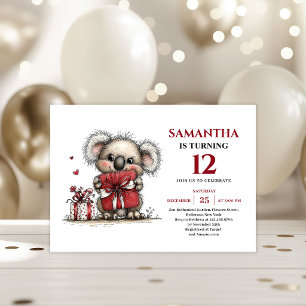 Convite Design encantador e caprichoso de coala para anive