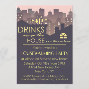 Convite Design engraçado do partido do Housewarming