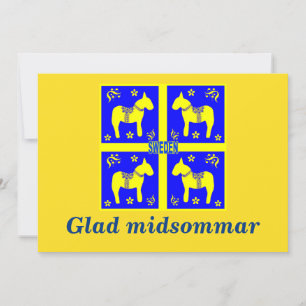 Convite design escandinava,Midsommar Glad Personalizado