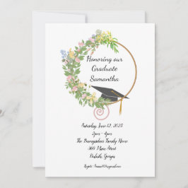 Convite Design Floral de festa de formatura com personaliz