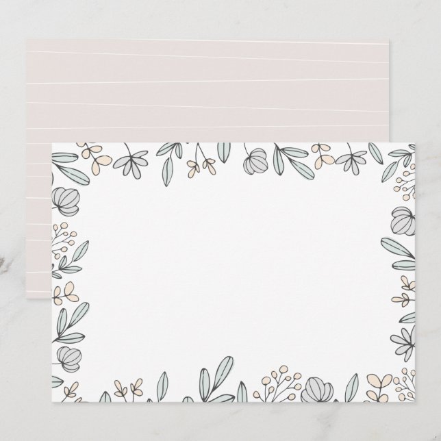 Convite DESIGN Floral Delicado do Vazio (Frente/Verso)