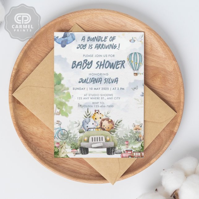 Convite Design Floral do Urso Branco Azul do Céu Moderno (Modern Sky Blue White Teddy Bear Floral Design Invitation)