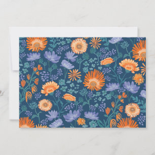 Convite Design Floral Pintado à Mão do Calendário