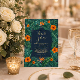 Convite Design Floral Tropical | Hibisco & Folhagens