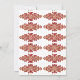 Convite Design floral vermelho e laranja com gráfico ornam