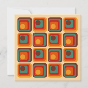 Convite Design Geométrico do Estilo Retroativo dos anos 70