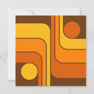 Convite Design Geométrico Retro Estilo MCM Anos 70