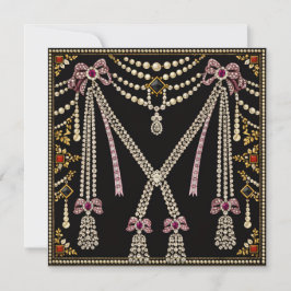 Convite Design Inspirado em Marie Antoinette com Joias