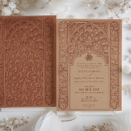 Convite Design Islâmica de Casamento de Sala de Canela Maj