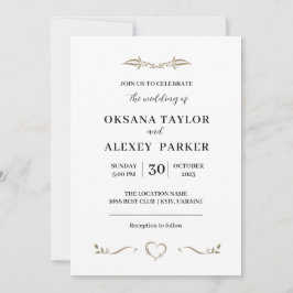 Convite Design mínimo de vitória de casamento