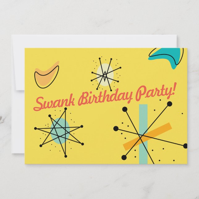 Convite Design moderno do meio século (Frente)