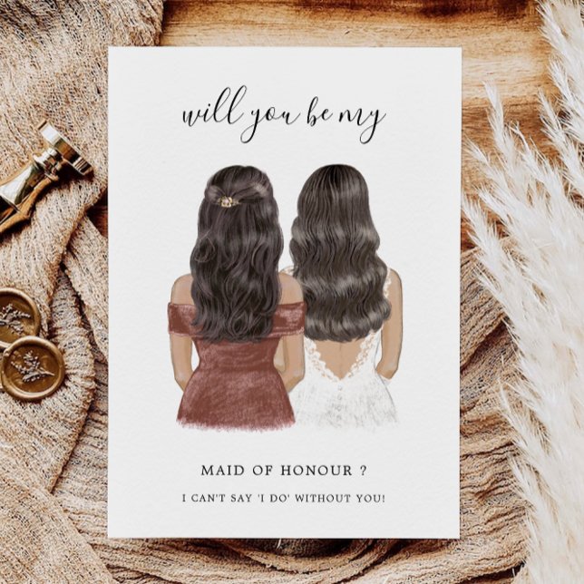 Convite Design personalizado da placa de proposta de madri (Maid of Honour Proposal Card Custom Design)