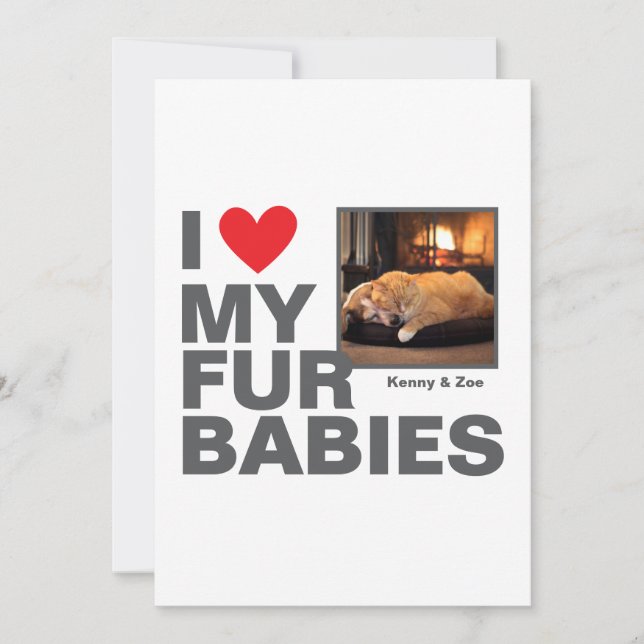 Convite Design Personalizado 'Eu ❤️ Meus Peles Bebês' Foto (Frente)