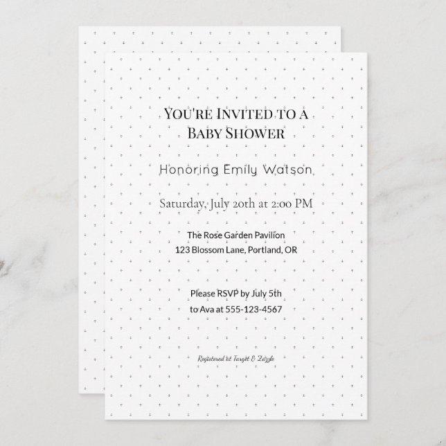 Convite Design personalizado para bebês (Frente/Verso)