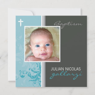 Convite DESIGN PERSONALIZADO: Suzana Baptism Invite - posh