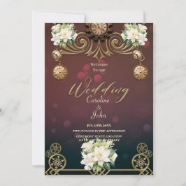 Convite Design steampunk Elegante