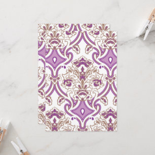 Convite design têxtil de ornamentado com p floral intrinca