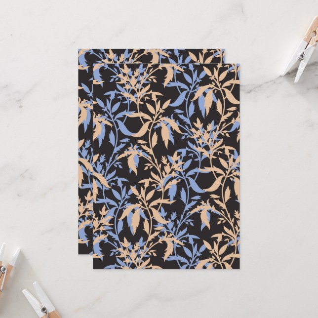 Convite Design têxtil elegante com flores intrincadas (Frente/Verso In Situ)