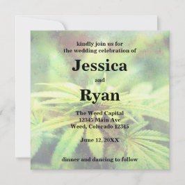 Convite Design Trendy Non-Traditional Weed Wedding