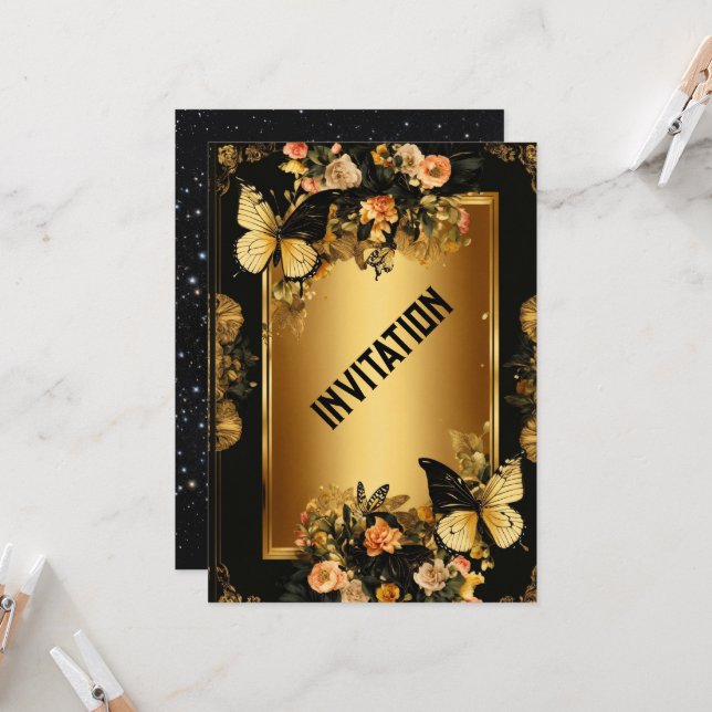 Convite Design, uma camiseta elegante e sofisticada com d (Frente/Verso In Situ)