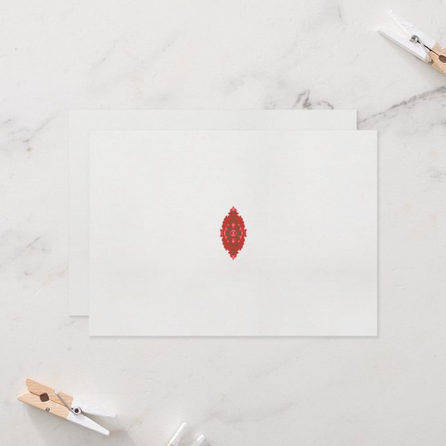 Convite design vermelho e castanho sobre fundo branco (Frente/Verso In Situ)