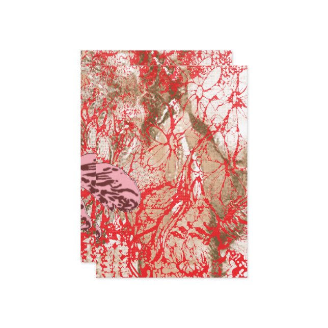 Convite Design vermelho vibrante com flor intrincada (Frente/Verso In Situ)