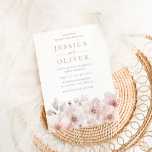 Convite Designer Blush Floral All Seasons Casamento