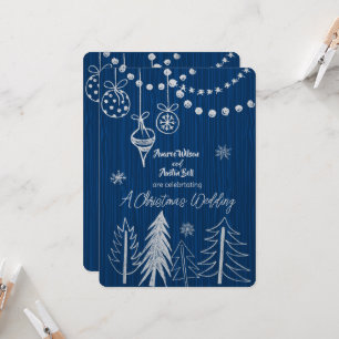 Convite Designs Brancas De Casamento De Natal A Azul