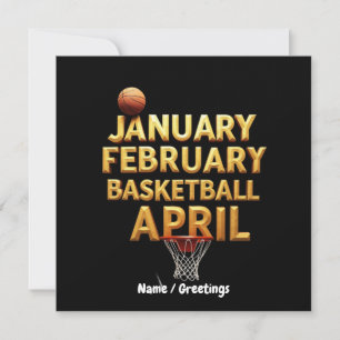 Convite Designs de abril de fevereiro de basquetebol legal
