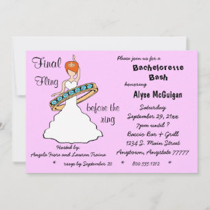 Convite Deslizamento Final Cor-De-Cabeça-Rosa Antes Dos C