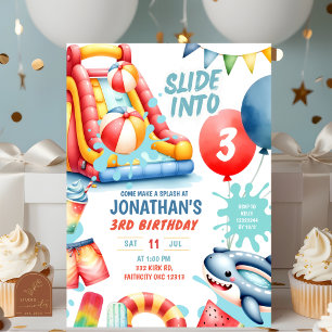 Convite Deslize para dentro de três Festas de aniversário 
