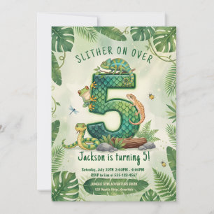 Convite Deslize Sobre o Lagarto do Jungle 5º Aniversário